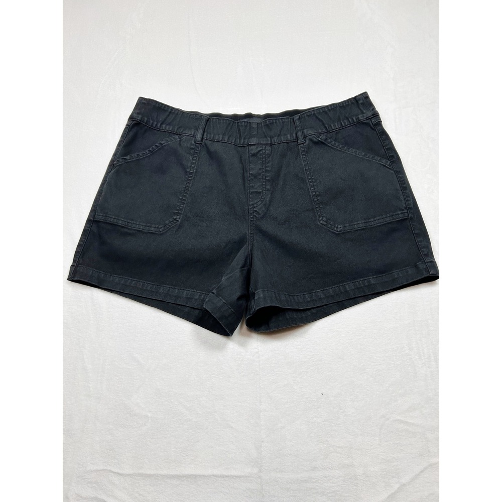 Buckle Black Pull On Chino Shorts XL Stretch Comfort Casual